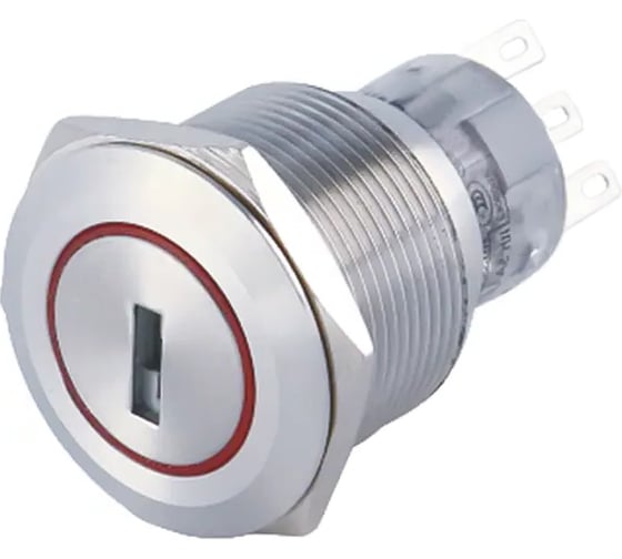 Электротехник GQ22-L-22Y/31/S, металл, 2NO и 2NC, на 3 положения с фиксацией замок c ключом I-О-II, d22мм, IP40, переключатель ET259217 1