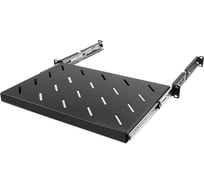 Полка выдвижная ONTEK глубина 300мм, крепление 19 1U, для шкафов глубиной 600мм, черный RAL 9005 SHCB1U600-9005