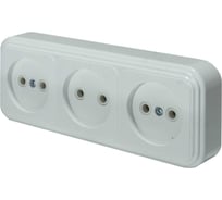 Розетка ООО ОПТИКОМ ЭЛЕКТРИК RA 16-363 трехместная открытой установки, цвет белый 400215.00731.2