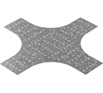 Донная вставка для крестообразного разветвителя OSTEC для лотков НЛО 300 мм радиус 600 мм, толщина 1 мм, Сендзимир цинк ДВХЛНЛО-300-1,0-R600-СЦ