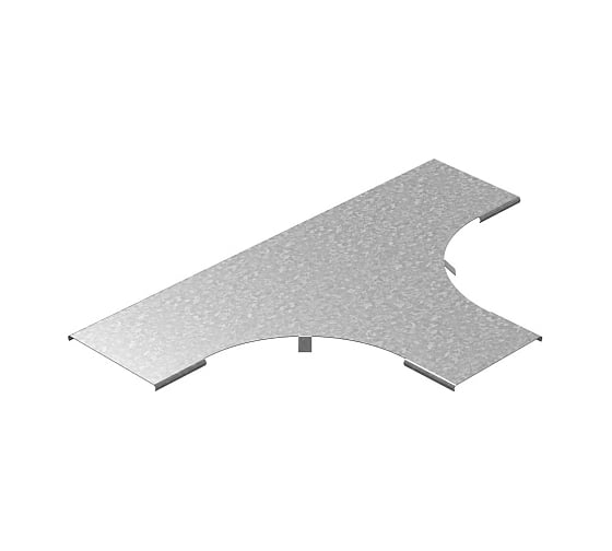 Крышка к Т-отводу плавному универсальному OSTEC к лотку 400 радиус 200 мм, толщина 1,5 мм, Сендзимир цинк КТТРП-400-1,5-R200-СЦ 1