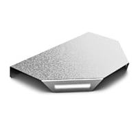 Крышка к угловому соединителю Т-образному OSTEC к лотку 50, толщина 1 мм, Сендзимир цинк КУСТ-50-1,0-СЦ