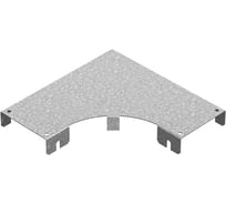 Крышка к углу горизонтальному OSTEC 90 градусов, к лотку ПЛК 200, толщина 1,2 мм, Сендзимир цинк КУГП90-200-1,2-R100-СЦ