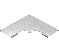 Крышка к углу плоскому плавному универсальному OSTEC 90 градусов, к лотку 100, толщина 1,5 мм, Сендзимир цинк КУПТРП90-100-1,5-R100-СЦ