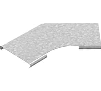 Крышка угла плоского плавного OSTEC 45 градусов, к лотку 150, толщина 0,7 мм, Сендзимир цинк КУПТП45-150-0,7-R100-СЦ