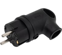 Вилка каучуковая угловая Texenergo 2Р+РЕ, 16А, 220В, IP44, 2шт. VKP16-002