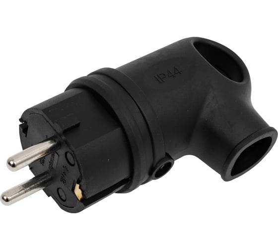 Вилка каучуковая угловая Texenergo 2Р+РЕ, 16А, 220В, IP44, 2шт. VKP16-002 1