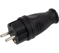 Вилка каучуковая прямая Texenergo 2Р+РЕ, 16А, 220В, IP44, 2шт. VKP16-001