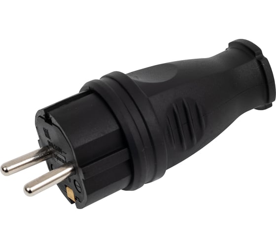 Вилка каучуковая прямая Texenergo 2Р+РЕ, 16А, 220В, IP44, 2шт. VKP16-001 1