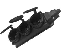 Розетка каучуковая переносная Texenergo 3-х местная, с З/К с защитными крышками IP44 RKP16-003