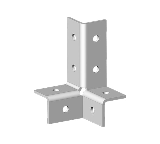 Угловой соединитель 3 профилей OSTEC 3D, толщина 4.0 мм, гальван. цинк УС-3х3D-4,0-ЭЦ 1