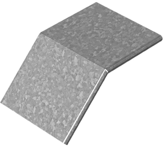 Крышка к угловому соединителю внешнему 45 град. к лотку OSTEC 100x80, толщина 1.5 мм, Сендзимир цинк КУСВР45-100х80-1,5-СЦ