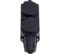 Розетка каучуковая Texenergo перенос. 2-х мест. с З/К с защитной крышкой RKP16-002