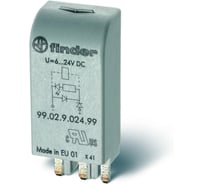 Набор Модуль индикации и защиты FINDER 9902902499; 10шт; зеленый LED + диод (+ A1); 6...24В DC 9902902499V10