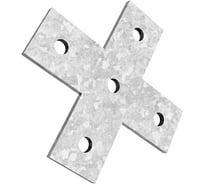 Пластина OSTEC крестообразная 5 отверстий для СТРАТ профиля, толщина 5,0 мм, гальванический цинк ПЛХ-5-5,0-ЭЦ