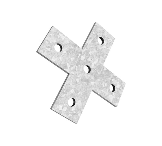 Пластина OSTEC крестообразная 5 отверстий для СТРАТ профиля, толщина 5,0 мм, гальванический цинк ПЛХ-5-5,0-ЭЦ 1