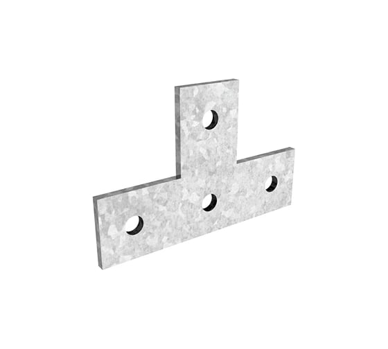 Пластина OSTEC Т-образная №4 для СТРАТ профиля, толщина 5,0 мм, гальванический цинк ПЛТ-4-5,0-ЭЦ 1