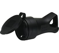 Колодка каучуковая с заземлением Monolit 1 розетка КРУГЛАЯ с крышкой 16А IP54, Чёрный 1186