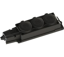Колодка удлинителя Systeme Electric 3-м MultiSet 16А 250В IP44 с заземл. каучук черн. SE MST4103BK 12 шт 4680409178386