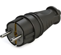 Вилка Systeme Electric прямая MultiSet 16А 250В IP44 с заземл. каучук черн. SE MST4001BK 30 шт 4680409178287