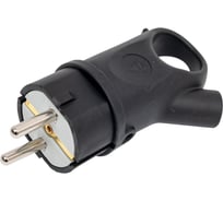 Вилка Systeme Electric MultiSet 2К+З угловая каучуковая 16А/250В IP44 Чёрная MST1102BK 30 шт 4680409178300
