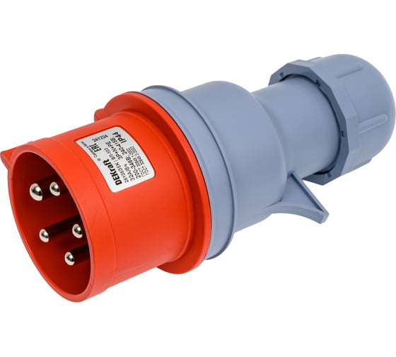 Вилка переносная DEKraft 3Р+РЕ+N 32А 380В IP44 ВП-103 26105DEK 10 шт 4680409049624 1