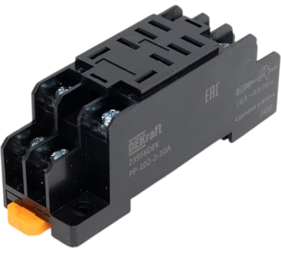 Разъем для крепления на din-рейку промышленного реле DEKraft пр-102 2 контакта 10а рр-102 23956DEK 12 шт 4680409023990 1