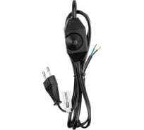 Шнур с плоской вилкой и светорегулятором TDM ELECTRIC Народный ШВВП 2х0,5 мм2, 2м, черный SQ1305-0044