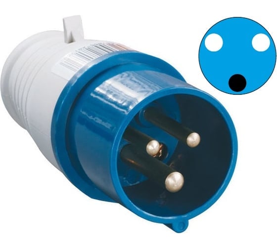 Вилка DEKraft эл. каб. 32А 2P+E 220В тип. роз.023 IP44 26004DEK 161092 10 шт 4630004305151 1