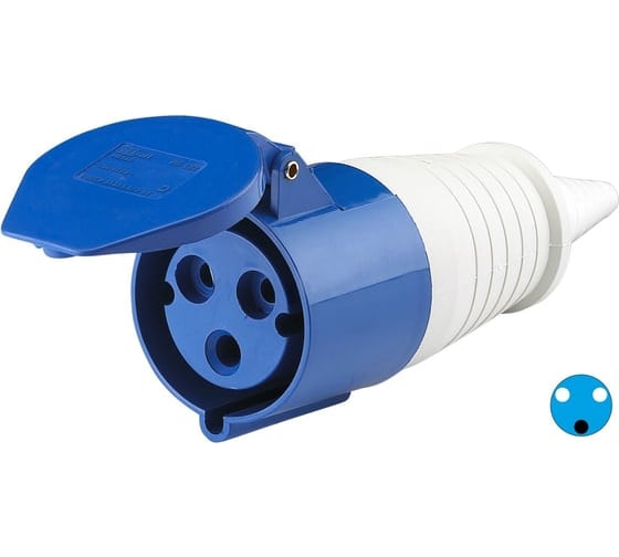 Розетка кабельная DEKraft 16A 2P+E 220В тип. роз. 213 IP44 26010DEK 161103 10 шт 4630004305274 1