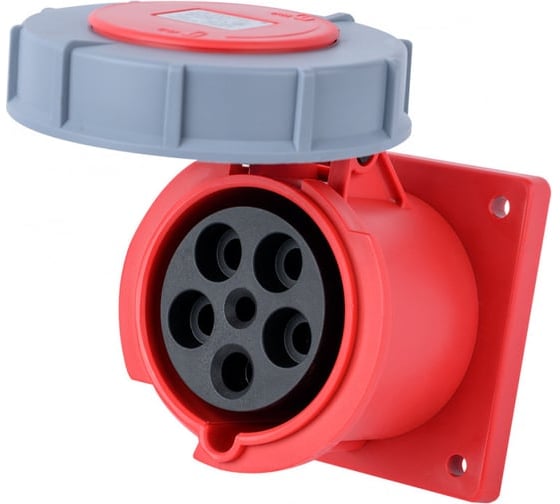 Розетка для скрытой проводки Dekraft 3Р+РЕ+N 125А 380В IP67 РЩ-103 26277DEK 2 шт 4680409051542 1