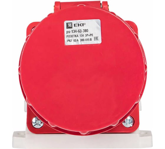Кабельная розетка EKF 63А 3Р+Е IP67 на пов 380В 134 ps-134-63-380