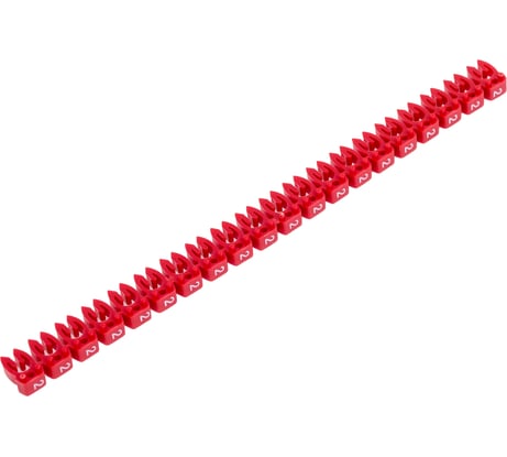 Маркер кабельный наборный ООО "ЭКСАВОЛЬТ" для кабеля - 0,5…1,5 кв. мм, Символ - «2», Количество - 6 000 шт, Цвет - красный. МК15-2-6000