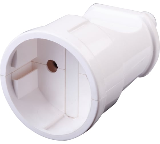 Кабельная розетка duwi 2П без заземления 10А 250B белая 30456 2