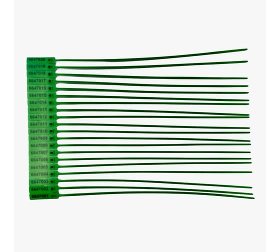 Пломба пластиковая номерная ТПК Технологии Контроля ЭКОтрэк 255 мм (Цвет: зеленый) 100 шт 24338 1