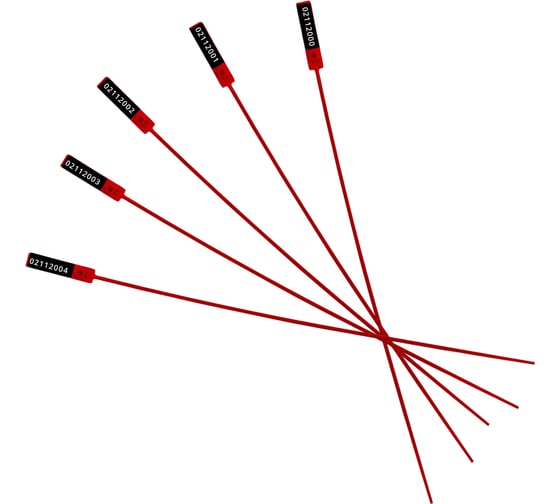 Пломба пластиковая номерная ТПК Технологии Контроля ЭКОтрэк 255 мм (Цвет: красный) 100 шт 24337 1