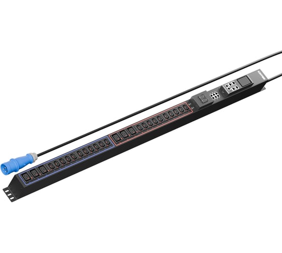 Панель распределения ONTEK PDU Managed вертикальная 32A/1ф, с мини-выключателем, выход - C13 x 21 шт. / C19 x 6 шт., кабель 3 м, IEC60309 3p OMPC2 1