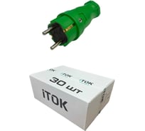 Вилка каучуковая серии iCONNECT 16А IP44 (модель ВК) цвет зеленый (комплект 30 шт) iTOK i-KI-KV-ICONNECT-1PEN-IP44-GREEN-30