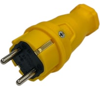 Вилка каучуковая серии iCONNECT 16А IP44 (модель ВК) цвет желтый (комплект 3 шт) iTOK i-KI-KV-ICONNECT-1PEN-IP44-YELLOW-3