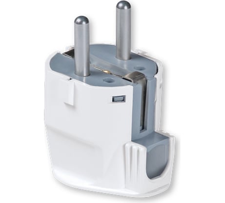 Вилка Aling-conel L-типа с заземляющим контактом 16A 250В, белый 308.0 137010