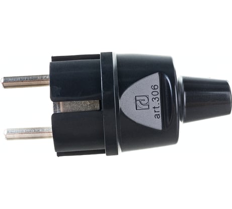 Массивная вилка Aling-conel STANDARD с заземляющим контактом 16A 250В, черный 306.13 137007