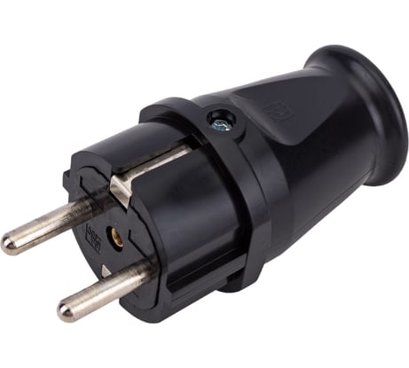Массивная вилка Aling-conel MEDIUM с заземляющим контактом 16A 250В, черный 305.13 137006