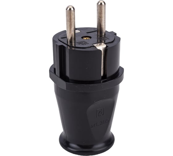 Массивная вилка Aling-conel MEDIUM с заземляющим контактом 16A 250В, черный 305.13 137006