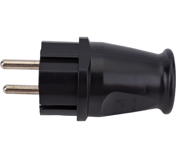 Массивная вилка Aling-conel MEDIUM с заземляющим контактом 16A 250В, черный 305.13 137006