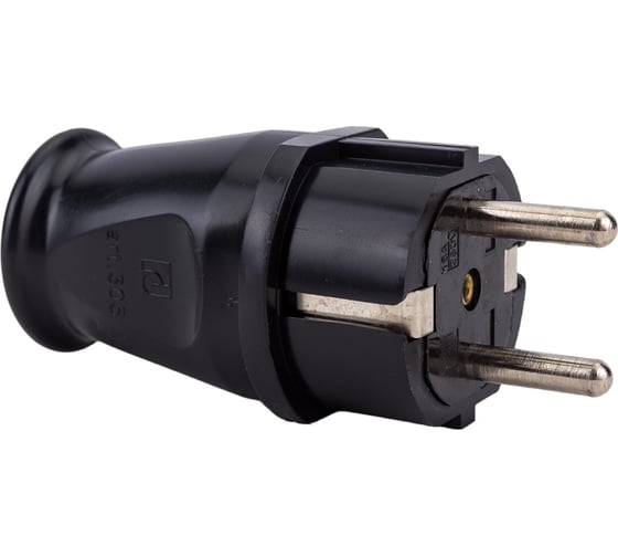 Массивная вилка Aling-conel MEDIUM с заземляющим контактом 16A 250В, черный 305.13 137006