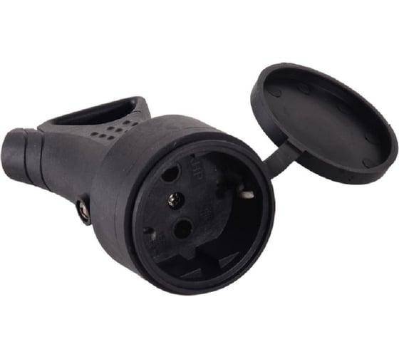 Розетка кабельная с крышкой Вихрь с заземлением, каучук IP44 16А 73/12/1/7 1