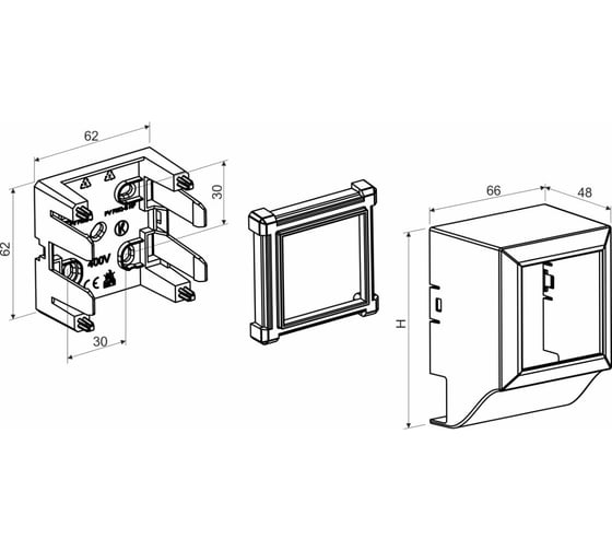Прибороноситель KOPOS для ЭУИ серии QUADRO PNQ 40X20_HB