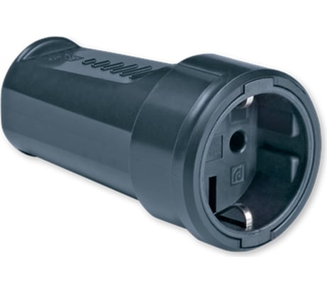 Переносная розетка Aling-conel 16A 250В, черная с резиновым покрытием 4006.13 139001