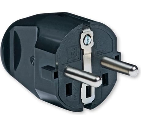 Вилка Aling-conel с заземляющим контактом 16А 250В, черный 301.13 137012