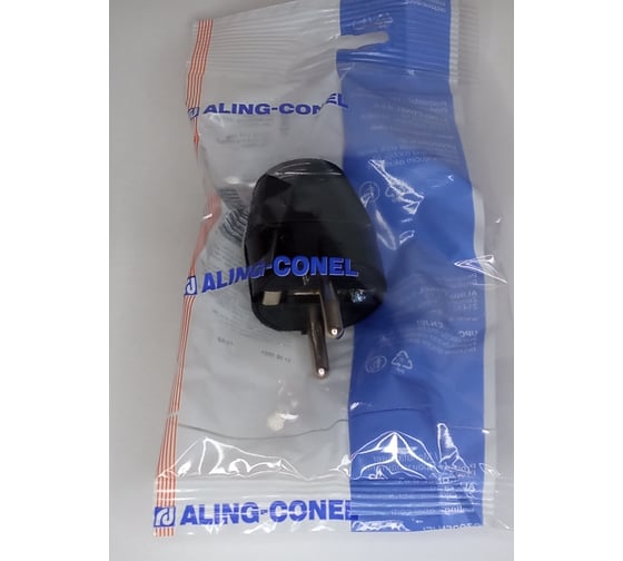 Вилка Aling-conel с заземляющим контактом 16А 250В, черный 301.13 137012